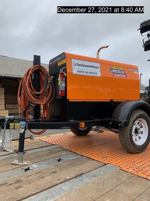 2021 Lincoln Electric Vantage 322 Vantage 322 Ready Pak 3 w/ Decals, ORANGE (includes trailer, cable rack, fender light kit) NO Telematics