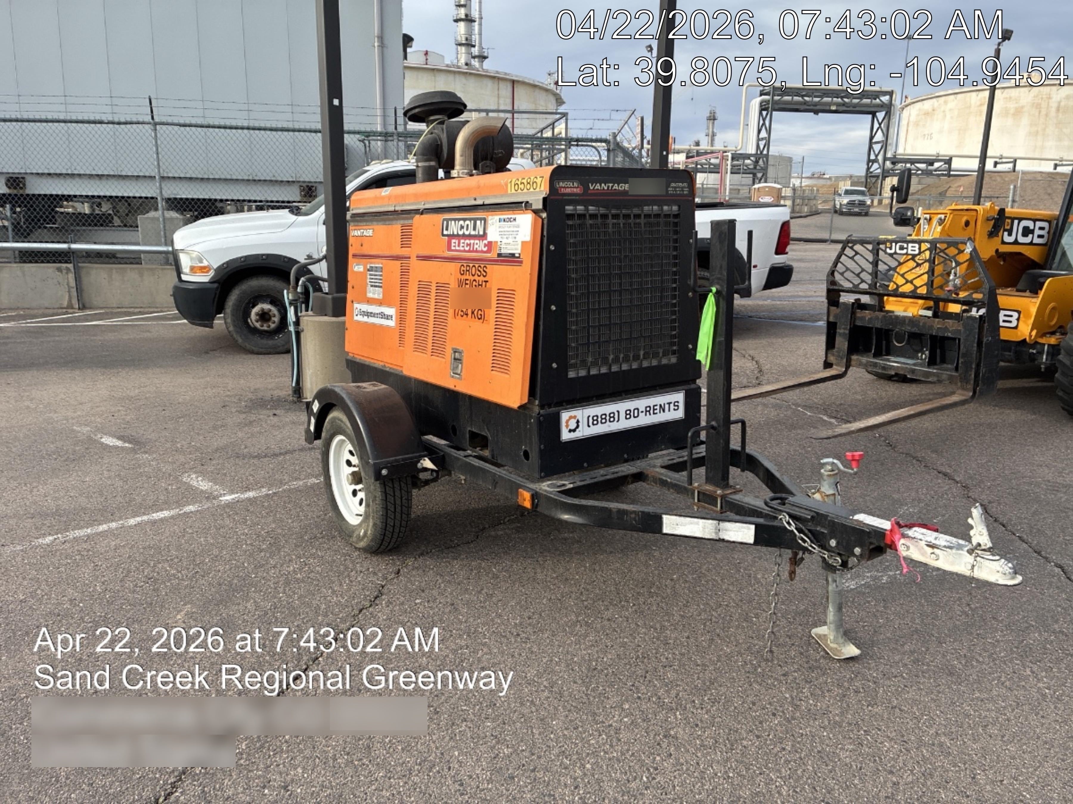 2021 Lincoln Electric Vantage 549X Ready Pak 3, ORANGE (includes trailer, cable rack, fender light kit)