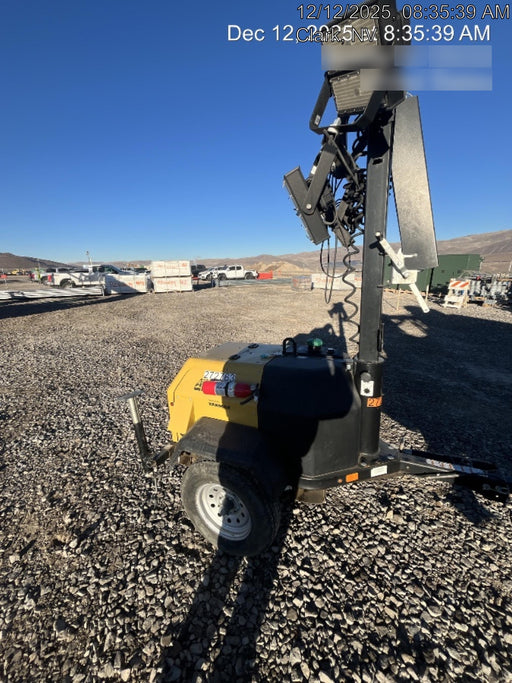 Allmand NLV3GR (4) LED Light Fixture 350W, 23' Vertical Mast, 3kW Prime, Towable, Deep Sea L401, Leveling Jacks, Yanmar T4F 5.8hp