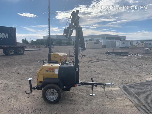 2021 Allmand NLV3GR (4) LED Light Fixture 350W, 23' Vertical Mast, 3kW Prime, Towable, Deep Sea L401, Leveling Jacks, Yanmar T4F 5.8hp