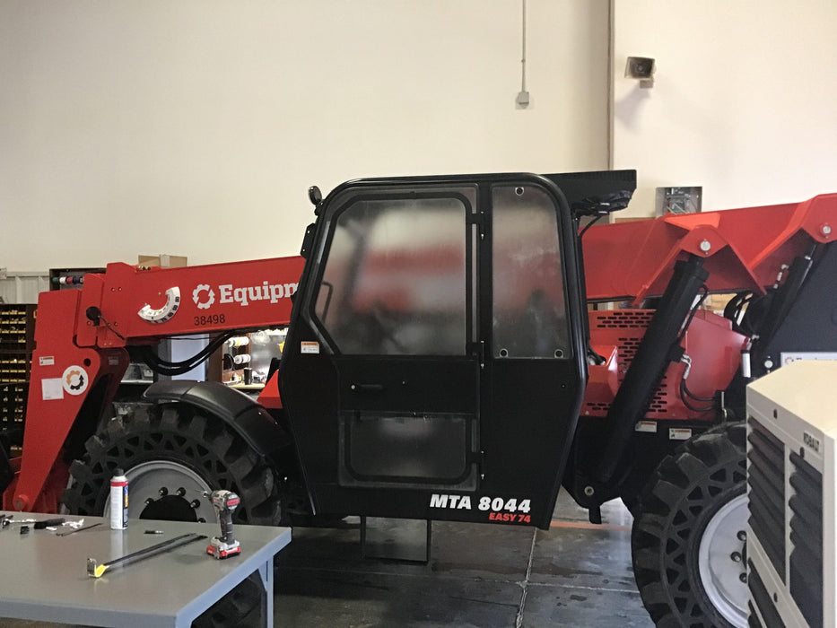 2019 Manitou MTA8044 74hp T4F, Cab/Heat/Air, Cab and Boom LED work lights, Auxiliary Hydraulics, Solid Tires, Amber strobe, Lift Hook 66" Carriage, 60" Forks