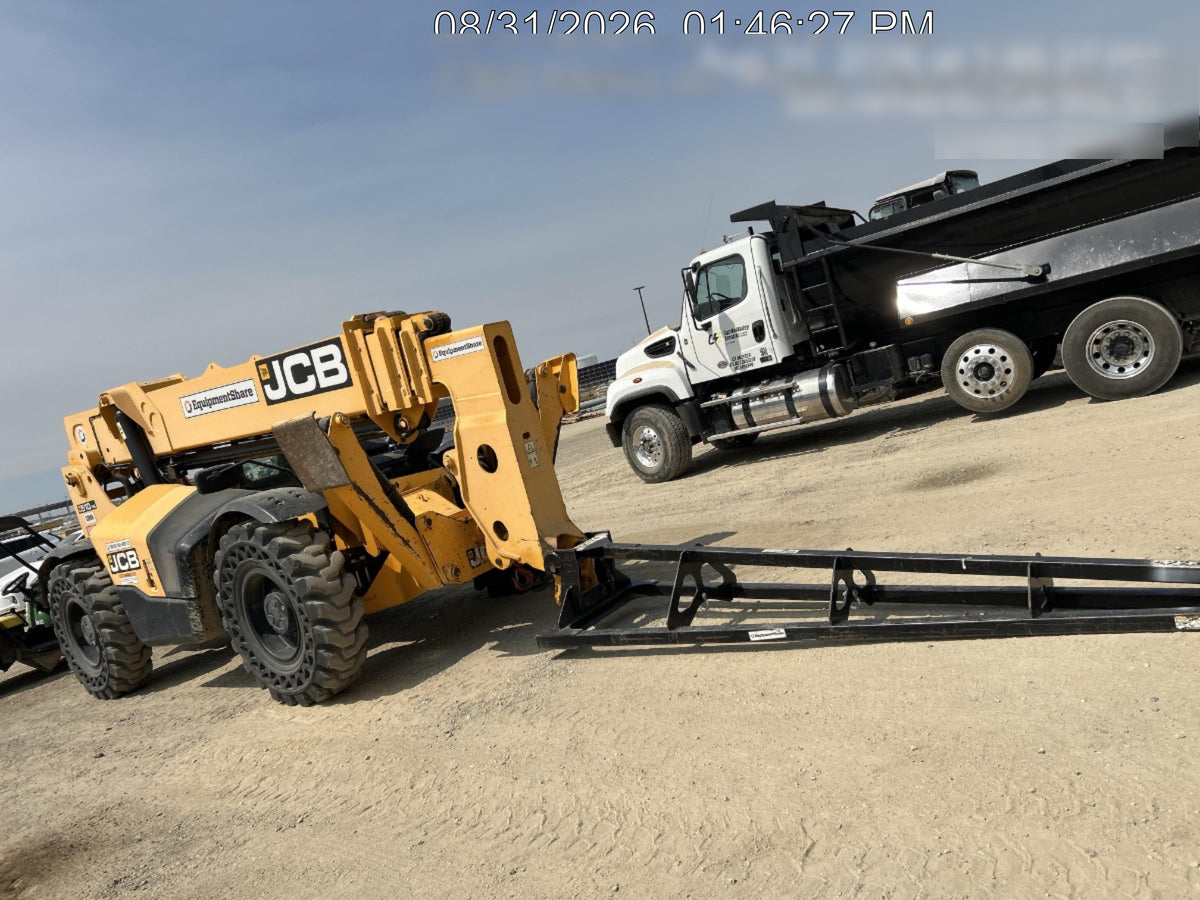 2019 JCB 510-56 Open ROPS, 74 HP, Solid Tires, Worklights, Beacon, Aux Hydraulics, Lifting Eye w/66" Carriage/60" Forks
