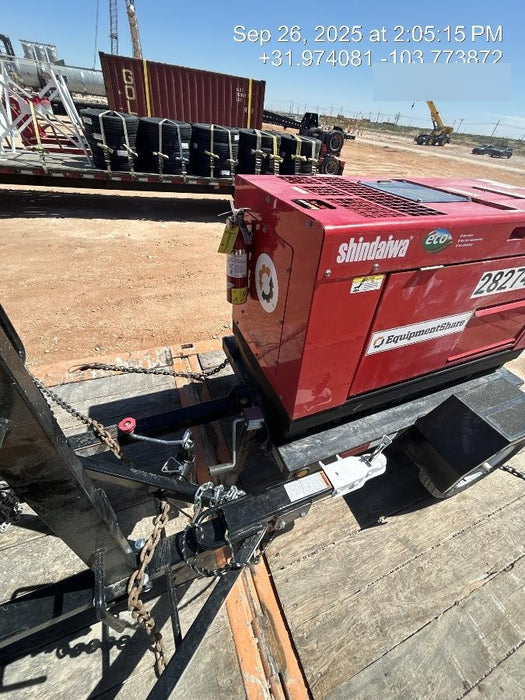 2022 Shindaiwa DGW400MDL Kubota D902 Engine, 23 HP, Dual Op Welder, Wire, Arc, Droop Stick, Tig, and CC Stick Functionality, Simulphase, 3 Phase and 1 Phase Gen Output, Single Axle NB Trlr, Slr Trckl Chrg 12V 12W, Fire Ext