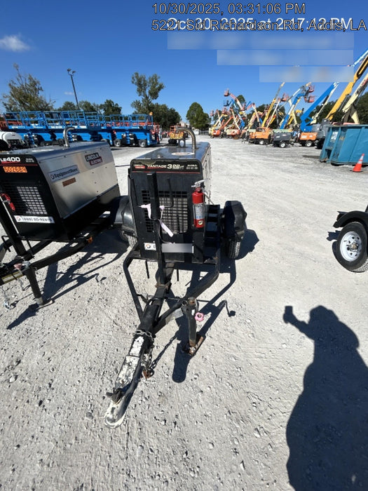 2019 Lincoln Electric Vantage 322 Welder Ready-Pak 3, Two wheel trailer, Fender and Light kit, Cable Rack