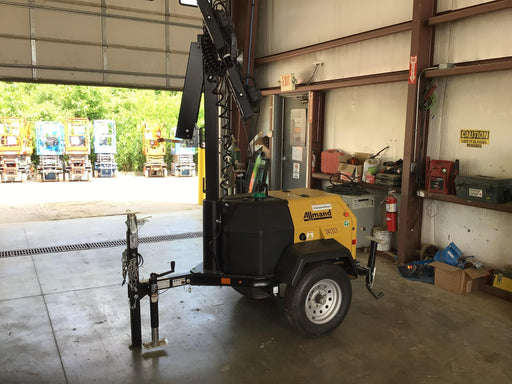 2022 Allmand NLV3GR (4) LED Light Fixture 350W, 23' Vertical Mast, 3kW Prime, Towable, Deep Sea L401, Leveling Jacks, Yanmar T4F 5.8hp