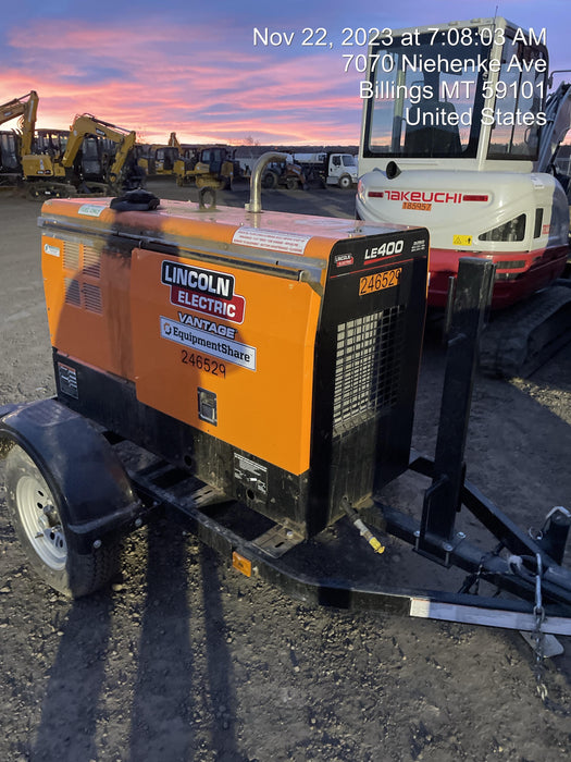 2022 Lincoln Electric LE400 Kubota V1505, Trlr, Cable Rack, Light Kit, ES Decals, T3