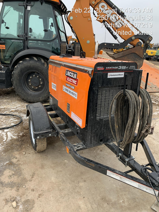 2021 Lincoln Electric Vantage 322 Vantage 322 Ready Pak 3 w/ Decals, ORANGE (includes trailer, cable rack, fender light kit) NO Telematics