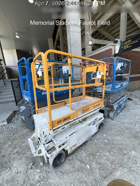 Custom Equipment HB-1430 Hy-Brid Scissor Lift
Platform capacity up to 670 lbs
Working height up to 20 ft
Weighs under 1,700 lbs
Non-marking wheels