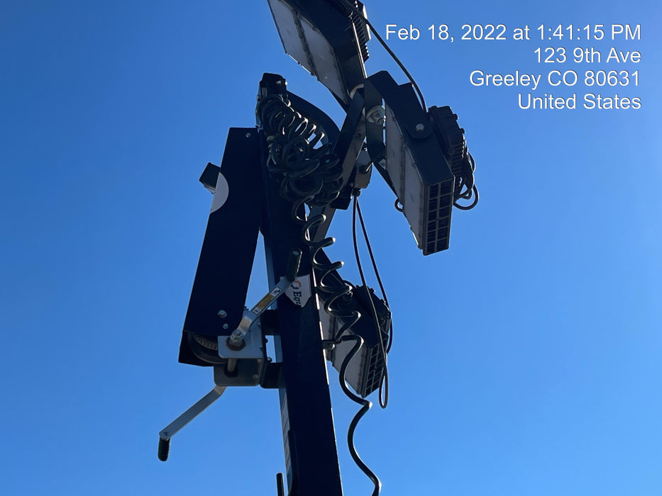 2021 Allmand NLV3GR (4) LED Light Fixture 350W, 23' Vertical Mast, 3kW Prime, Towable, Deep Sea L401, Leveling Jacks, Yanmar T4F 5.8hp