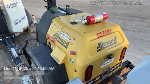 2021 Allmand NLV3GR (4) LED Light Fixture 350W, 23' Vertical Mast, 3kW Prime, Towable, Deep Sea L401, Leveling Jacks, Yanmar T4F 5.8hp