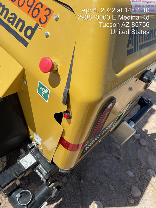 Allmand NLV3GR (4) LED Light Fixture 350W, 23' Vertical Mast, 3kW Prime, Towable, Deep Sea L401, Leveling Jacks, Yanmar T4F 5.8hp