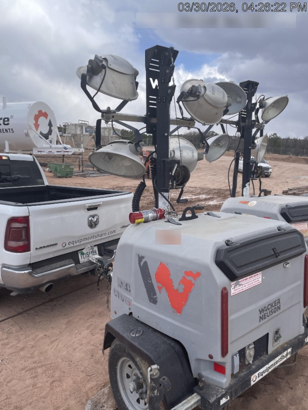 2019 Wacker Neuson LTV6L-MH Wacker Neuson LTV6L Mobile Light Tower w/Fuel Level Sensor Installed