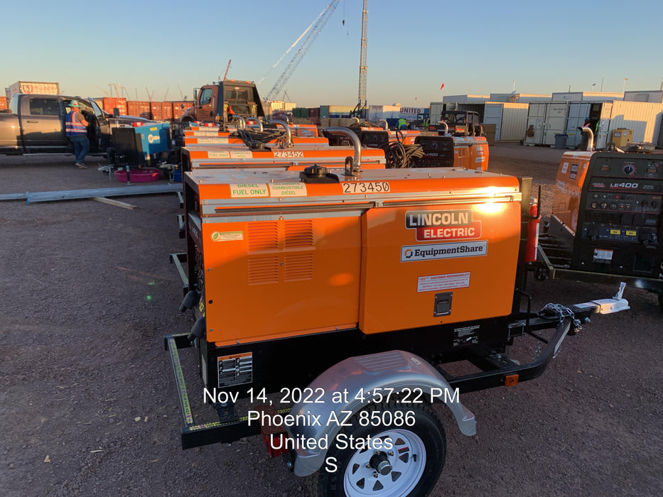 2022 Lincoln Electric LE400 Kubota V1505, Trlr, Cable Rack, Light Kit, ES Decals, T3