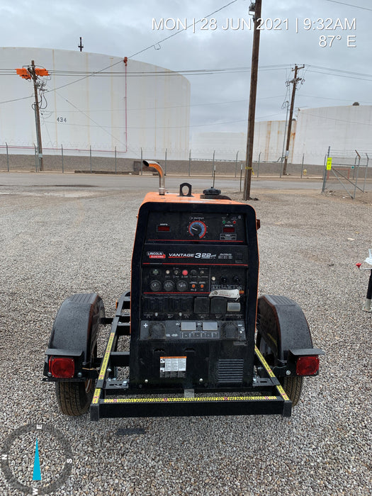 2021 Lincoln Electric Vantage 322 Vantage 322 Ready Pak 3 w/ Telematics & Decals, ORANGE (includes trailer, cable rack, fender light kit)
