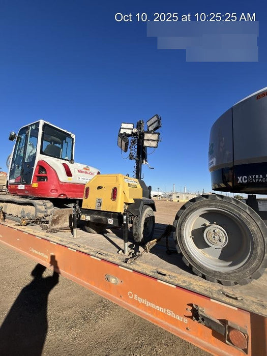 2022 Allmand NLV3GR (4) LED Light Fixture 350W, 23' Vertical Mast, 3kW Prime, Towable, ES Decals, T3