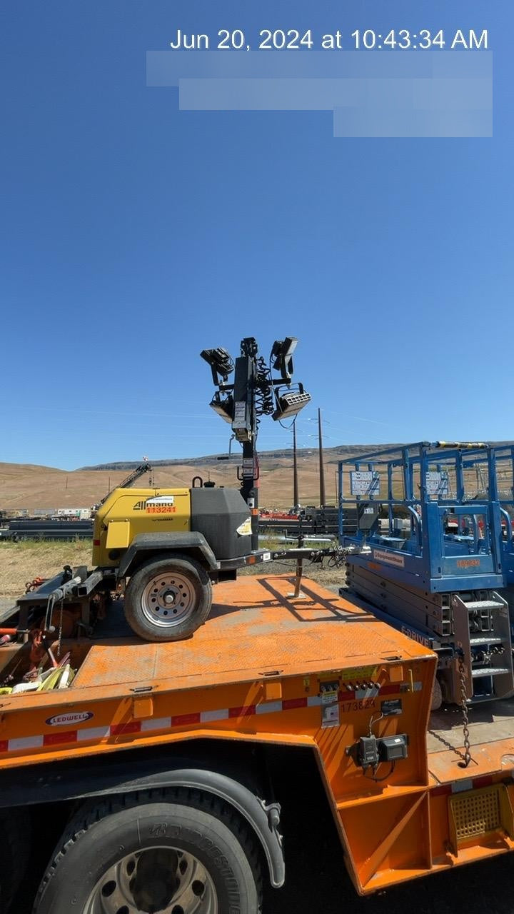 2020 Allmand NLV3GR (4) LED Light Fixture 350W, 23' Vertical Mast, 3kW Prime, Towable, Deep Sea L401, Leveling Jacks, Yanmar T4F 5.8hp