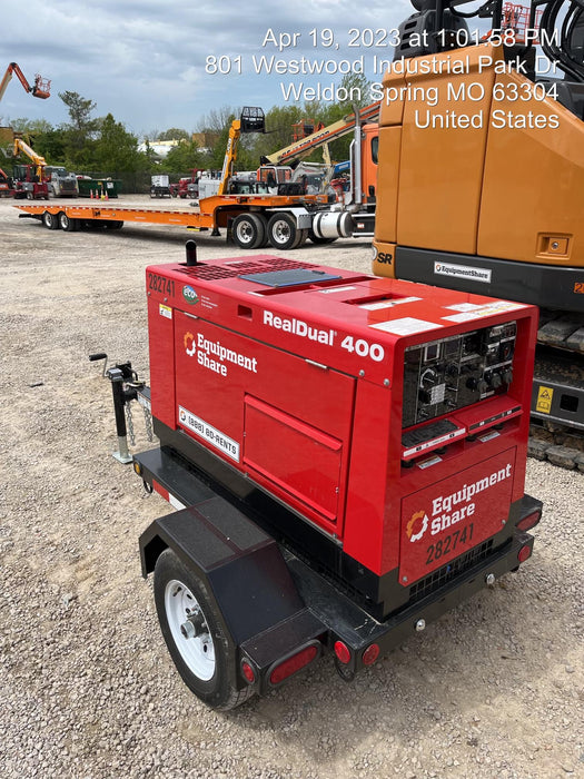 2022 Shindaiwa DGW400MDL Kubota D902 Engine, 23 HP, Dual Op Welder, Wire, Arc, Droop Stick, Tig, and CC Stick Functionality, Simulphase, 3 Phase and 1 Phase Gen Output, Single Axle NB Trlr, Slr Trckl Chrg 12V 12W, Fire Ext