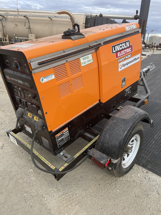 2022 Lincoln Electric Vantage 322 Trlr Mounted, Cable Rack, Light Kit