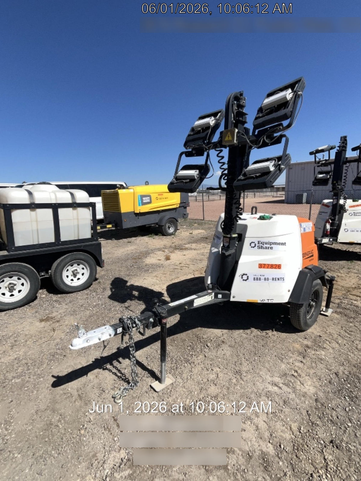 2023 Generac MLT2 Diesel, Flex Switch 120V Input, Powerzone Controller, 
(4) 320W LED Lights, 4kW Generator, 39.9 Gal Fuel Tank, 2" Ball, T3
