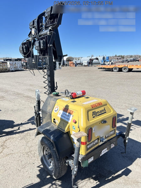 2022 Allmand NLV3GR (4) LED Light Fixture 350W, 23' Vertical Mast, 3kW Prime, Towable, ES Decals, T3