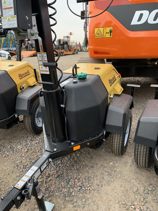 2021 Allmand NLV3GR (4) LED Light Fixture 350W, 23' Vertical Mast, 3kW Prime, Towable, Deep Sea L401, Leveling Jacks, Yanmar T4F 5.8hp