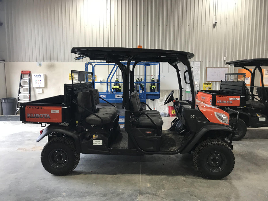Kubota RTV-X1140W-H 4WD utility cart -LED strobe -Windshield tempered glass -Plastic canopy -Wire harness kit -Backup alarm