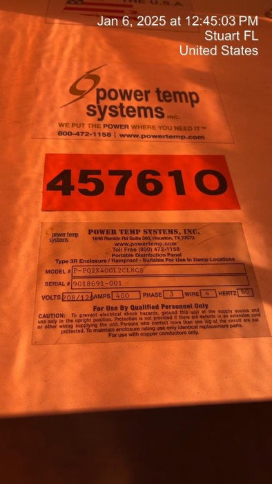 2024 POWER TEMP SYSTEMS P-PQ2X400L2CL8CS