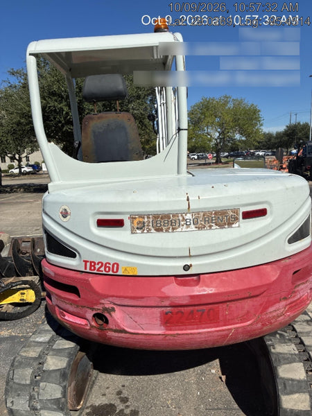 2019 Takeuchi TB260 Takeuchi TB260 Canopy w/Rubber Tracks, Auxiliary Hydraulics, Standard Blade, Manual QC
