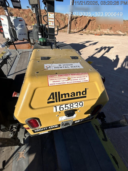 2021 Allmand NLV3GR (4) LED Light Fixture 350W, 23' Vertical Mast, 3kW Prime, Towable, Deep Sea L401, Leveling Jacks, Yanmar T4F 5.8hp