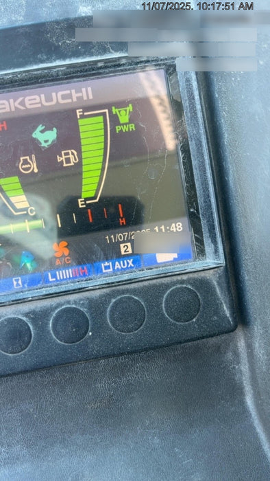 2019 Takeuchi TB290 Cab/Heat/AC w/Rubber Tracks, Auxiliary Hydraulics, Dozer Blade, Manual QC, 18/24/36" Buckets, Hydraulic Thumb Installed