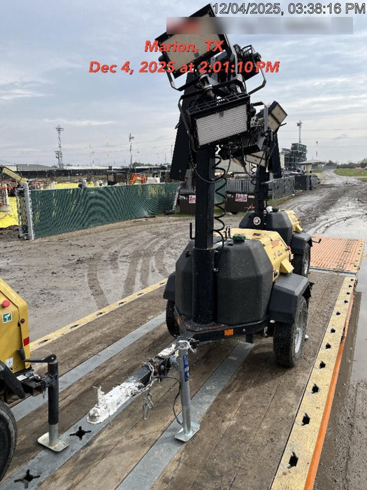 2022 Allmand NLV3GR (4) LED Light Fixture 350W, 23' Vertical Mast, 3kW Prime, Towable, Deep Sea L401, Leveling Jacks, Yanmar T4F 5.8hp