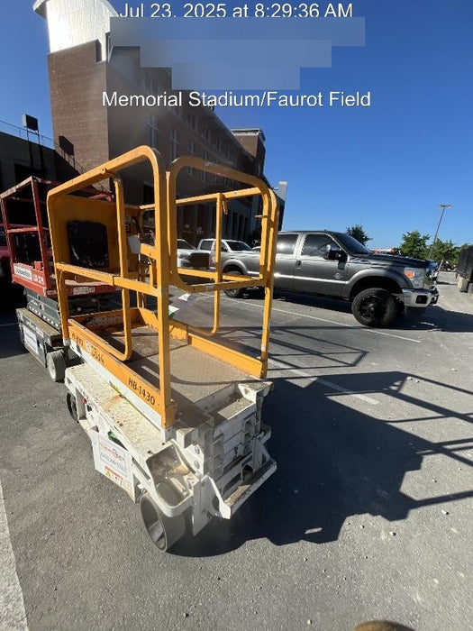 Custom Equipment HB-1430 Hy-Brid Scissor Lift
Platform capacity up to 670 lbs
Working height up to 20 ft
Weighs under 1,700 lbs
Non-marking wheels