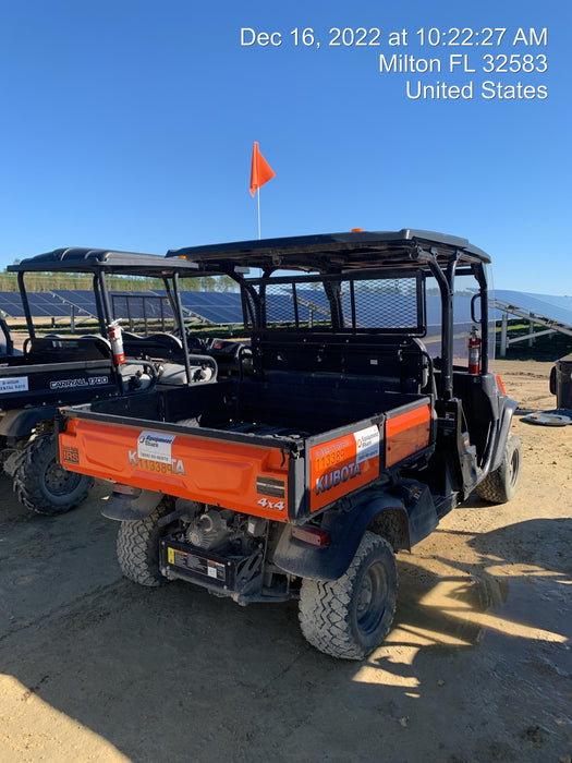 Kubota RTV-X1140W-H 4wd Utility Cart, 4 Seat, Diesel, LED Strobe, Windshield Tempered Glass, Plastic Canopy, Wire Harness Kit, Backup Alarm