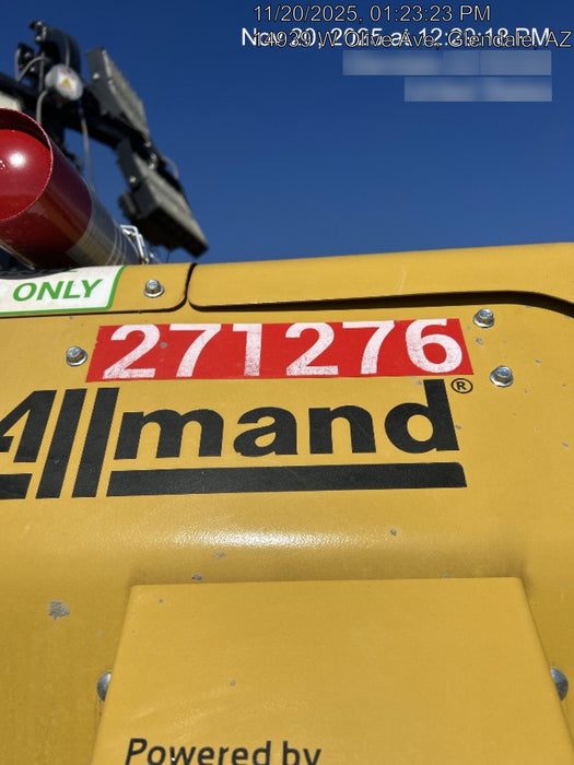 2022 Allmand NLV3GR (4) LED Light Fixture 350W, 23' Vertical Mast, 3kW Prime, Towable, ES Decals, T3