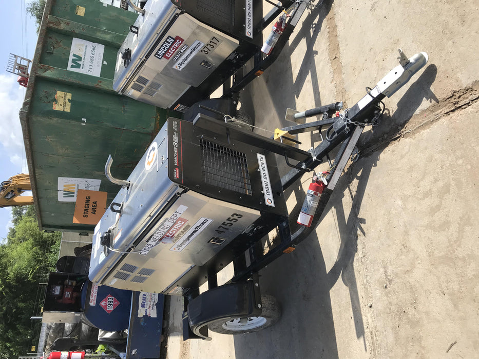 2019 Lincoln Electric Vantage 322 Ready-Pak 3, Two Wheel Trailer, Fender and Light Kit, Cable Rack