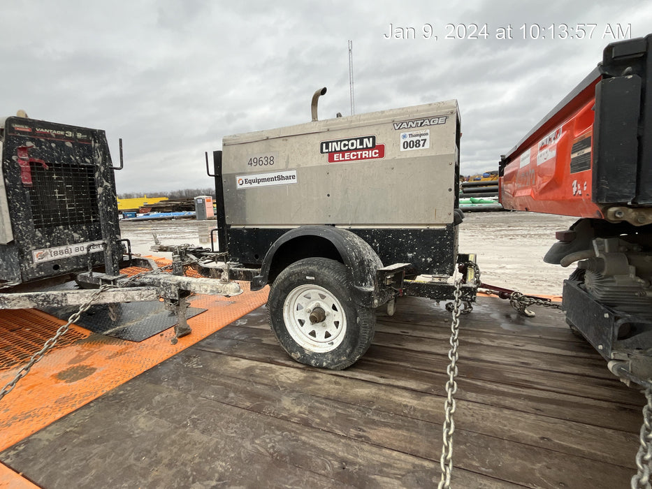 2019 Lincoln Electric Vantage 322 Ready-Pak 3, Two Wheel Trailer, Fender and Light Kit, Cable Rack