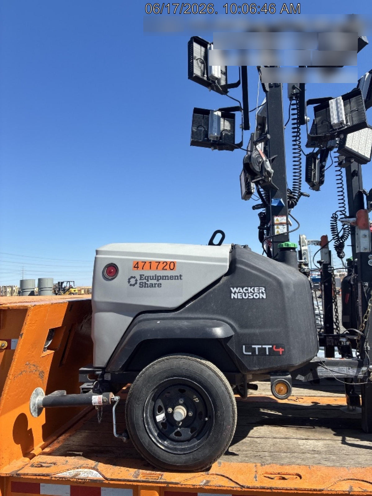 2024 Wacker Neuson LTT4 Diesel, Kohler KDW702, Deep Sea Controller, Auto Start, LED 320W, Bypass Outlet, T3