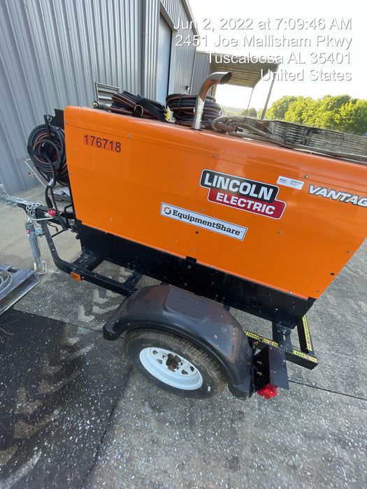 2021 Lincoln Electric Vantage 322 Vantage 322 Ready Pak 3 w/ Decals, ORANGE (includes trailer, cable rack, fender light kit) NO Telematics