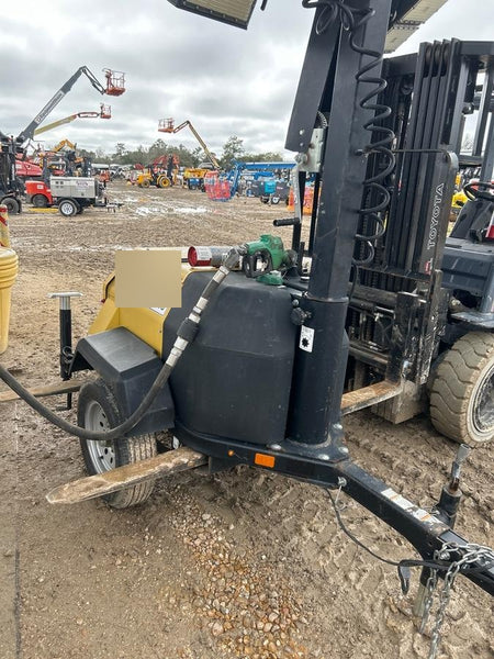 2022 Allmand NLV3GR (4) LED Light Fixture 350W, 23' Vertical Mast, 3kW Prime, Towable, Deep Sea L401, Leveling Jacks, Yanmar T4F 5.8hp