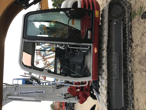 2019 Takeuchi TB290 Cab, AC, Rubber Tracks, Dozer Blade, Travel Alarm, Control Pattern Change Valve, Auxiliary Hydraulics w/18" Quick Coupler Bucket with teeth, 6.2 cu. ft. capacity/24" Quick Coupler Bucket with teeth, 8.6 cu. ft. capacity/36" Quick Coupler Bucket with teeth, 13.4 cu. ft. capacity, Quick Coupler, Hydraulic Thumb Installed