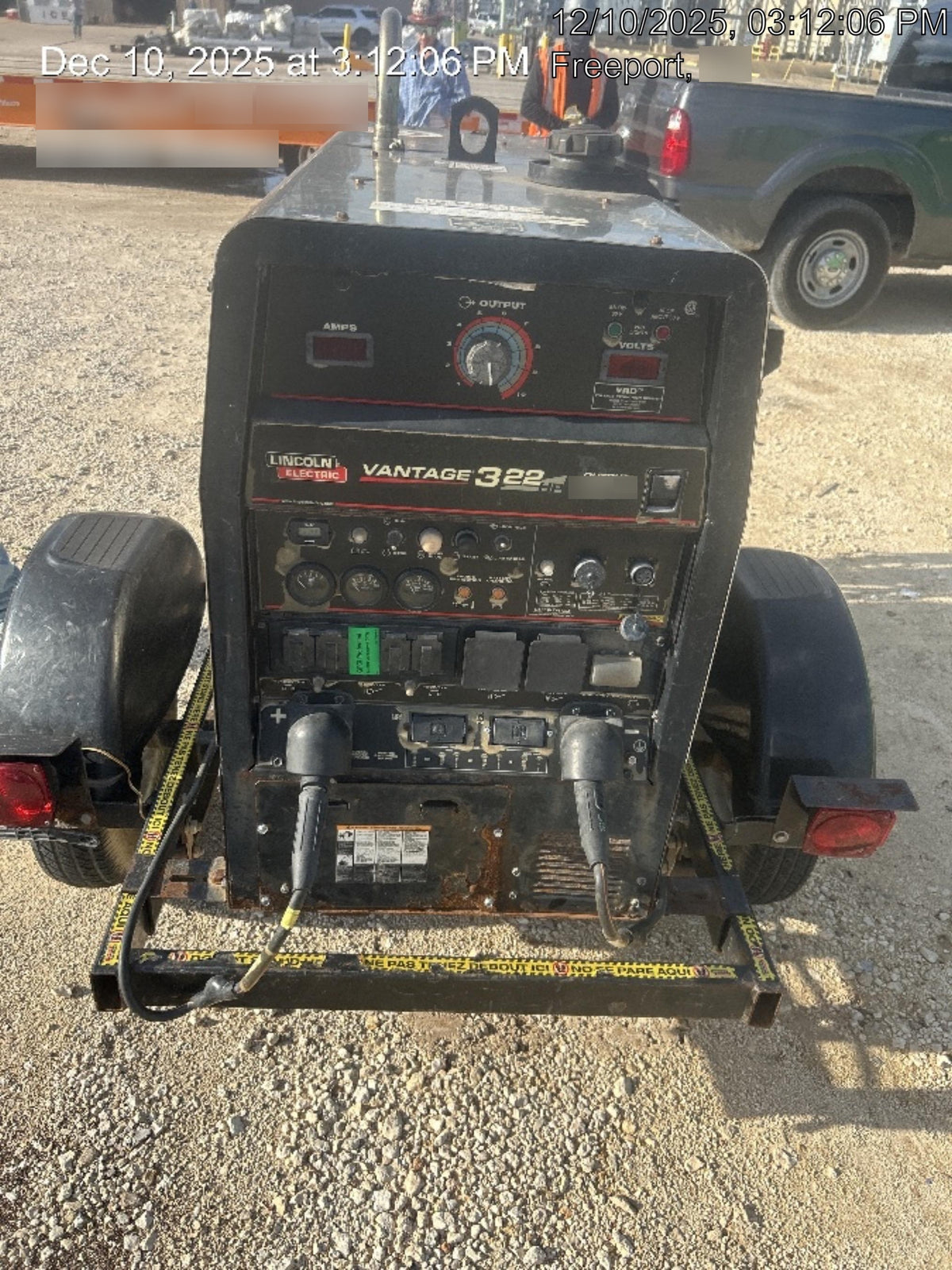 2019 Lincoln Electric Vantage 322 Lincoln Vantage 322 Welder w/Trailer, Light Kit, Cable Rack