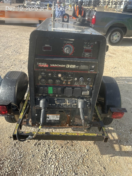 2019 Lincoln Electric Vantage 322 Lincoln Vantage 322 Welder w/Trailer, Light Kit, Cable Rack