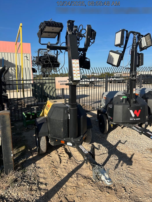 2022 Allmand NLV3GR (4) LED Light Fixture 350W, 23' Vertical Mast, 3kW Prime, Towable, ES Decals, T3