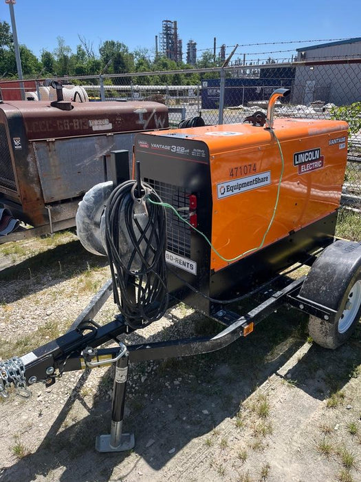 2024 Lincoln Electric Vantage 322 Welder Ready-Pak 3, Two wheel trailer, Fender and Light kit, Cable Rack, Orange