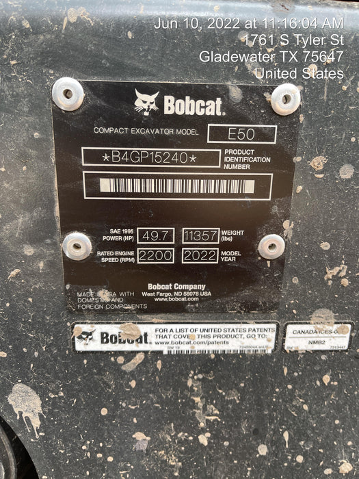 2022 BOBCAT E50