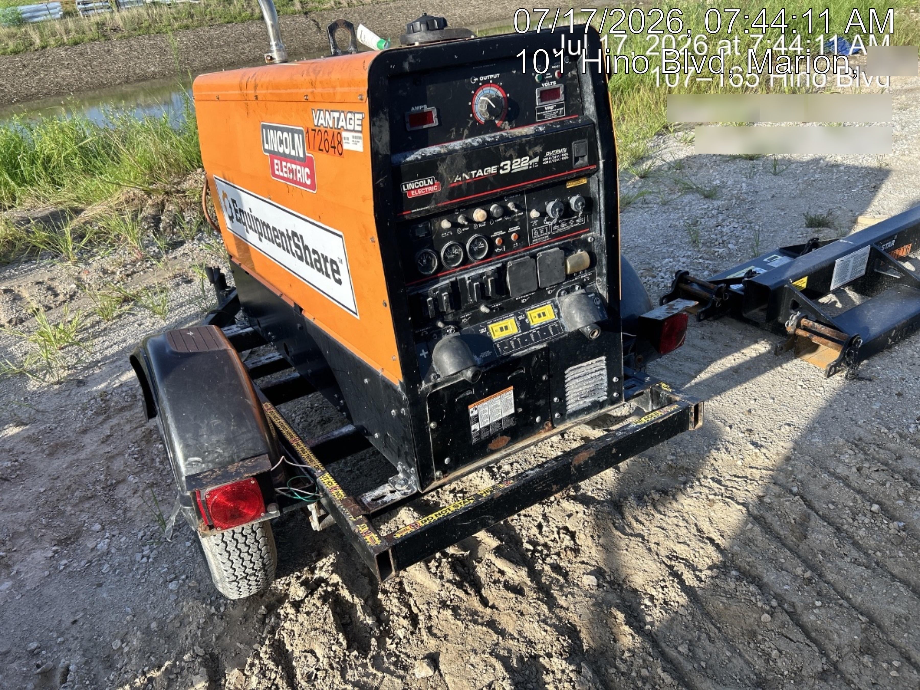2021 Lincoln Electric Vantage 322 Vantage 322 Ready Pak 3 w/ Decals, ORANGE (includes trailer, cable rack, fender light kit) NO Telematics