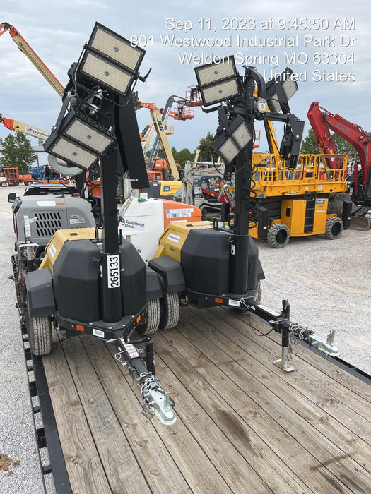 2022 Allmand NLV3GR (4) LED Light Fixture 350W, 23' Vertical Mast, 3kW Prime, Towable, ES Decals, T3