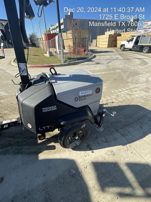 2024 Wacker Neuson LTT4 Diesel, Kohler KDW702, Deep Sea Controller, Auto Start, LED 320W, Bypass Outlet, T3