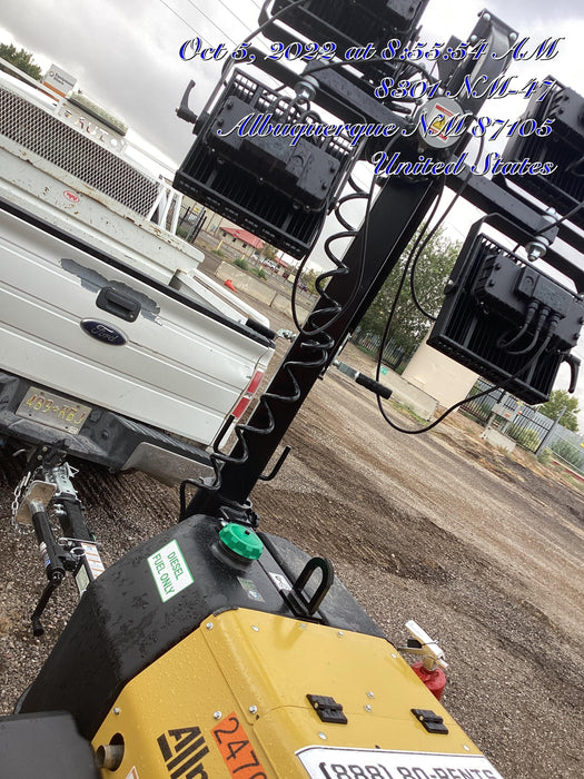 2022 Allmand NLV3GR (4) LED Light Fixture 350W, 23' Vertical Mast, 3kW Prime, Towable, ES Decals, T3