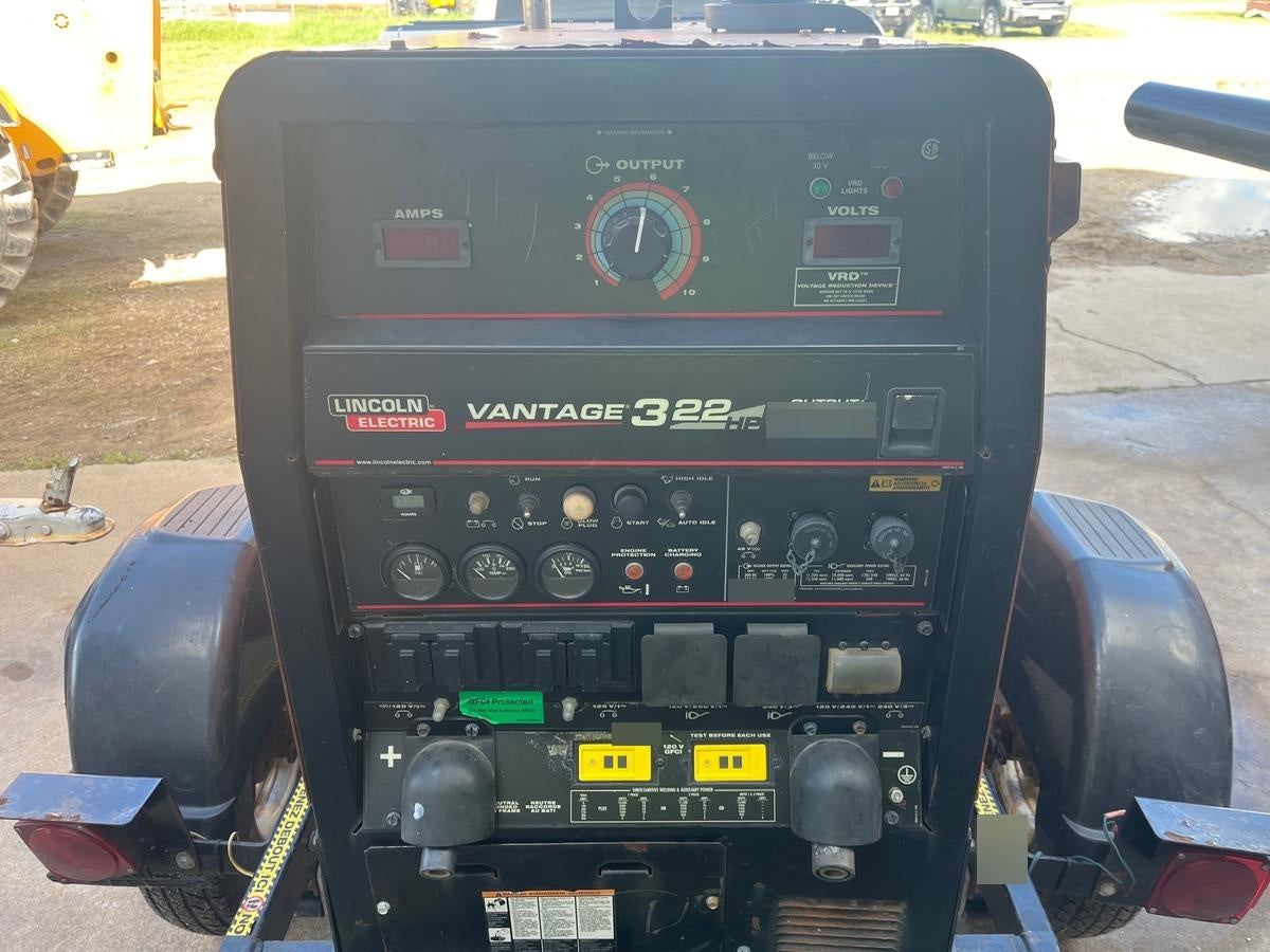 2021 Lincoln Electric Vantage 322 Vantage 322 Ready Pak 3 w/ Decals, ORANGE (includes trailer, cable rack, fender light kit) NO Telematics